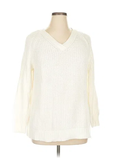 Pre-owned Lane Bryant Pullover Sweater In White