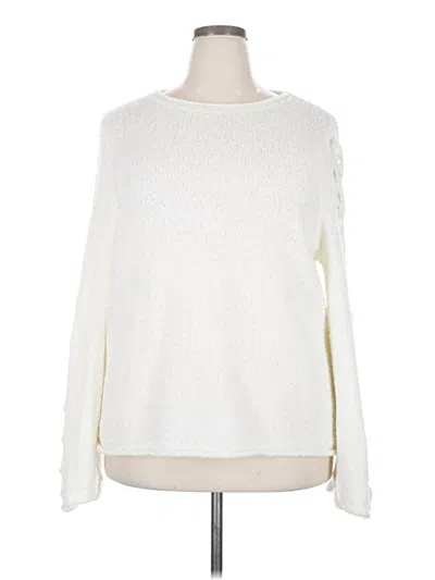 Pre-owned Lane Bryant Pullover Sweater In White