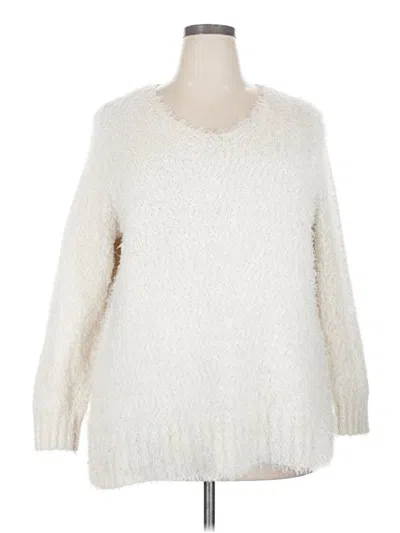 Pre-owned Lane Bryant Pullover Sweater In White