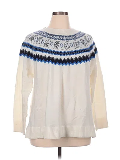 Pre-owned Lane Bryant Pullover Sweater In White