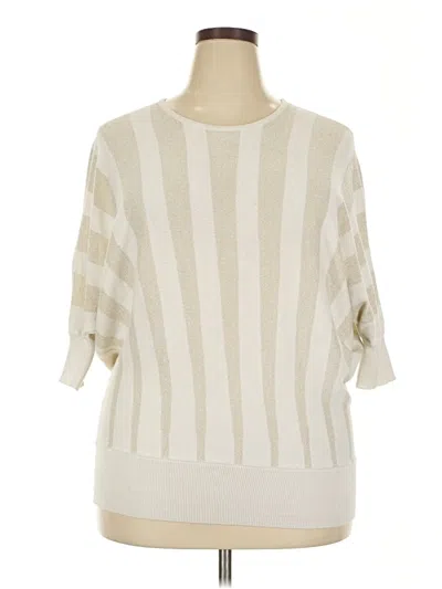 Pre-owned Lane Bryant Pullover Sweater In White