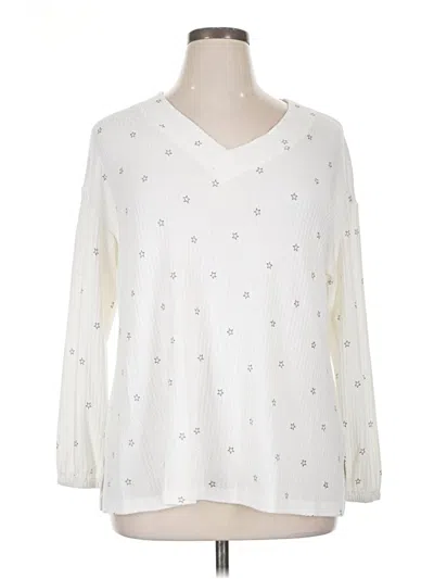 Pre-owned Lane Bryant Pullover Sweater In White