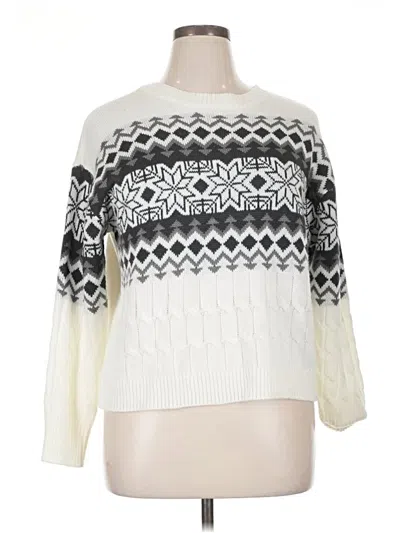 Pre-owned Lane Bryant Pullover Sweater In White