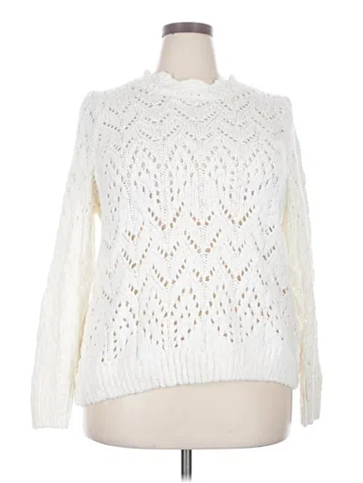 Pre-owned Lane Bryant Pullover Sweater In White