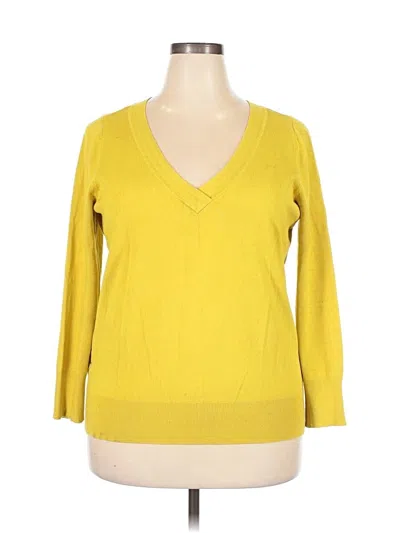 Pre-owned Lane Bryant Pullover Sweater In Yellow
