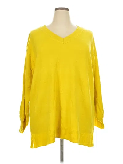 Pre-owned Lane Bryant Pullover Sweater In Yellow