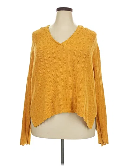 Pre-owned Lane Bryant Pullover Sweater In Yellow