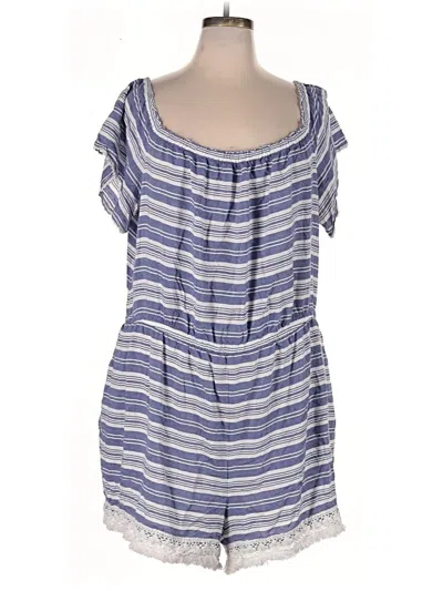 Pre-owned Lane Bryant Romper In Blue