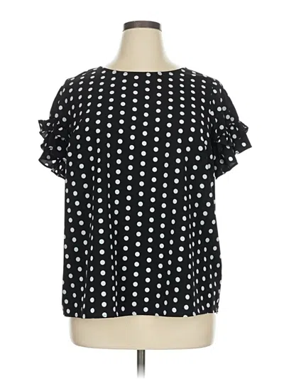 Pre-owned Lane Bryant Short Sleeve Blouse In Black