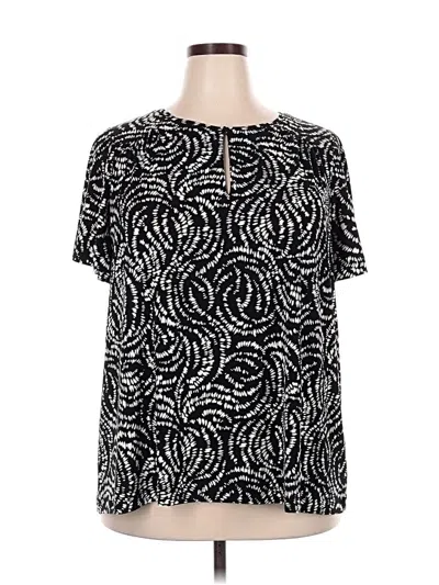 Pre-owned Lane Bryant Short Sleeve Blouse In Black