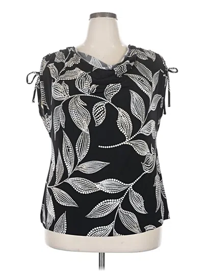 Lane Bryant Short Sleeve Blouse In Black