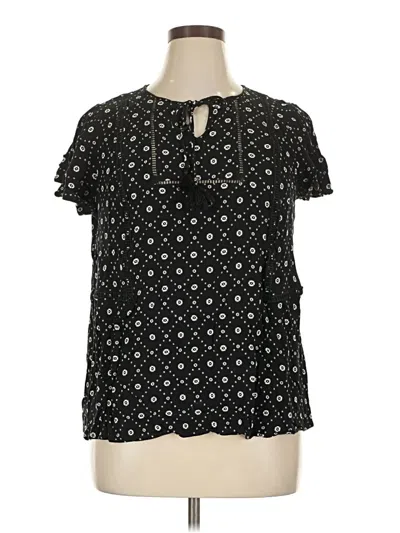 Pre-owned Lane Bryant Short Sleeve Blouse In Black