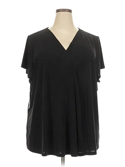 Lane Bryant Short Sleeve Blouse In Black