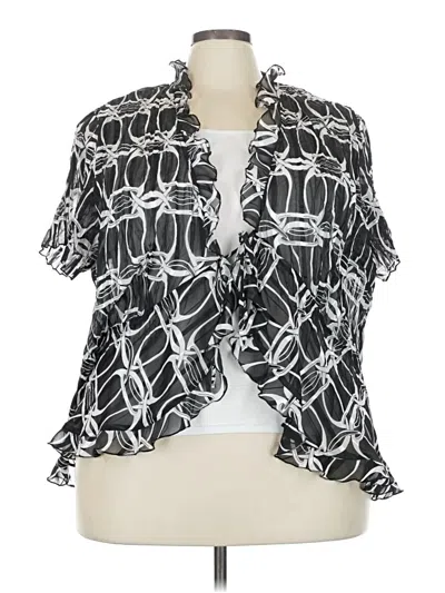 Pre-owned Lane Bryant Short Sleeve Blouse In Black