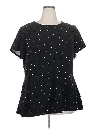 Pre-owned Lane Bryant Short Sleeve Blouse In Black