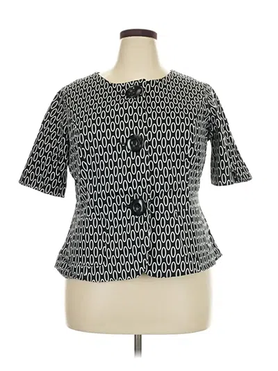 Pre-owned Lane Bryant Short Sleeve Blouse In Black