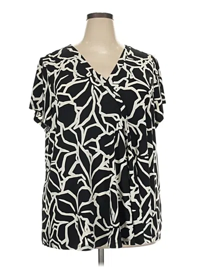 Lane Bryant Short Sleeve Blouse In Black