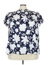 Lane Bryant Short Sleeve Blouse In Blue