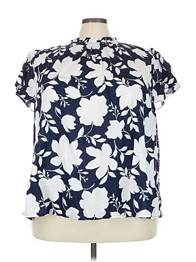 Lane Bryant Short Sleeve Blouse In Blue