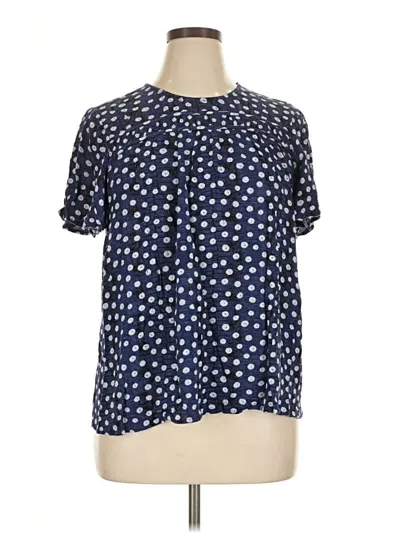 Pre-owned Lane Bryant Short Sleeve Blouse In Blue