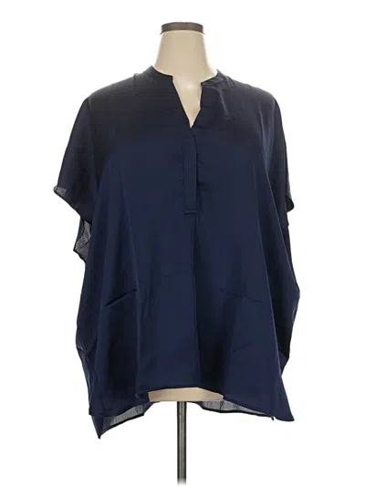 Lane Bryant Short Sleeve Blouse In Blue