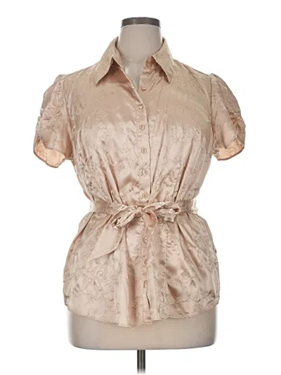 Pre-owned Lane Bryant Short Sleeve Blouse In Brown