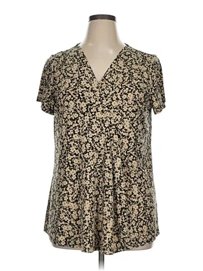 Pre-owned Lane Bryant Short Sleeve Blouse In Brown