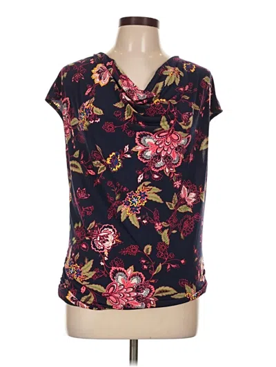 Pre-owned Lane Bryant Short Sleeve Blouse In Burgundy