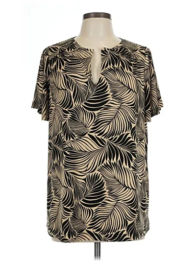 Pre-owned Lane Bryant Short Sleeve Blouse In Gold