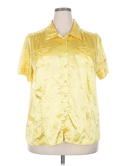 Pre-owned Lane Bryant Short Sleeve Blouse In Gold