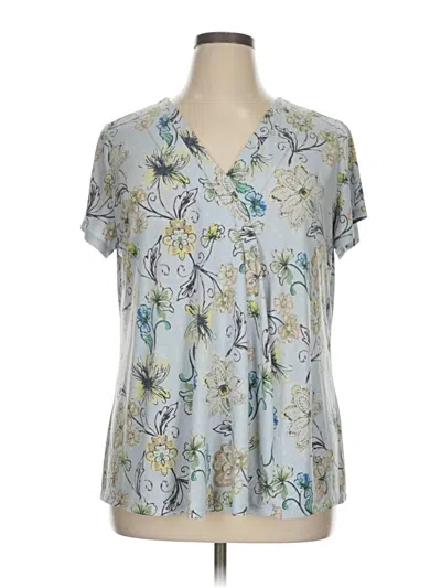 Pre-owned Lane Bryant Short Sleeve Blouse In Gray