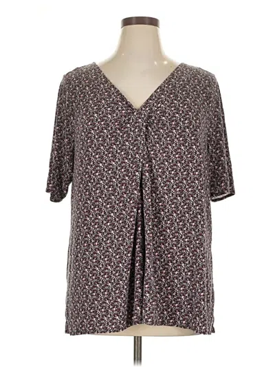 Pre-owned Lane Bryant Short Sleeve Blouse In Gray