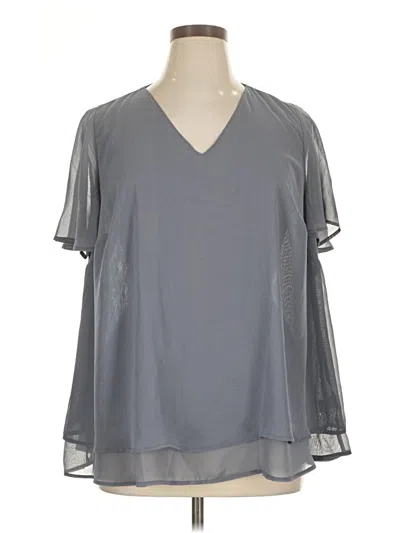 Pre-owned Lane Bryant Short Sleeve Blouse In Gray