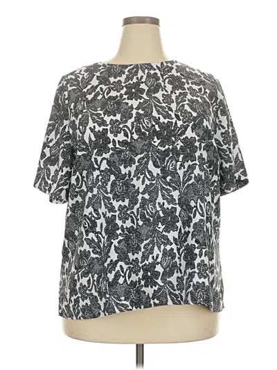 Pre-owned Lane Bryant Short Sleeve Blouse In Gray