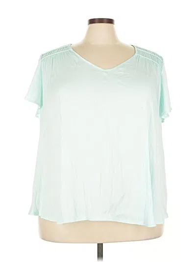 Lane Bryant Short Sleeve Blouse In Green