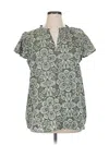 Lane Bryant Short Sleeve Blouse In Green