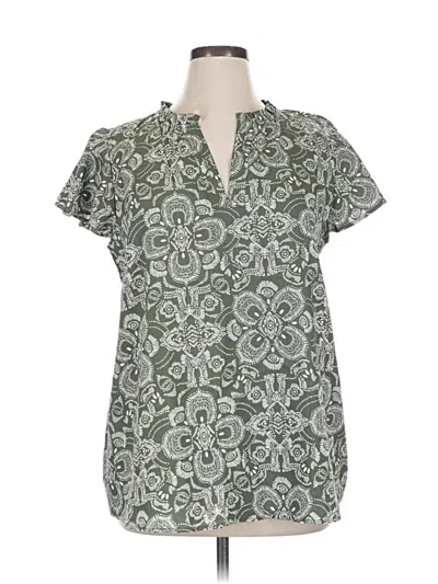 Lane Bryant Short Sleeve Blouse In Green