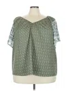 Lane Bryant Short Sleeve Blouse In Green