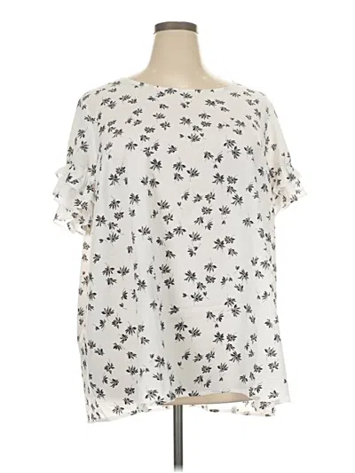 Lane Bryant Short Sleeve Blouse In Ivory