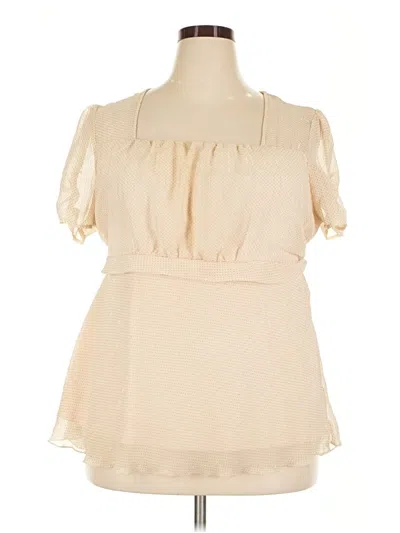 Pre-owned Lane Bryant Short Sleeve Blouse In Ivory