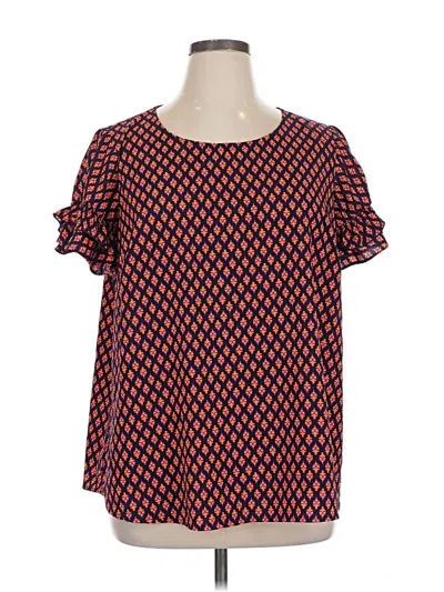 Pre-owned Lane Bryant Short Sleeve Blouse In Orange