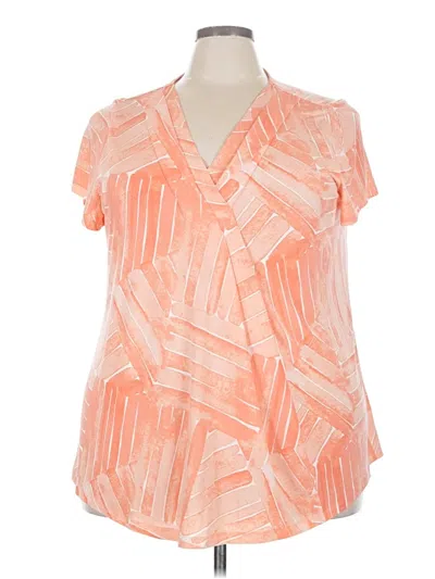 Pre-owned Lane Bryant Short Sleeve Blouse In Orange