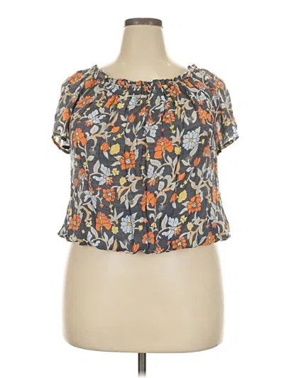 Pre-owned Lane Bryant Short Sleeve Blouse In Orange