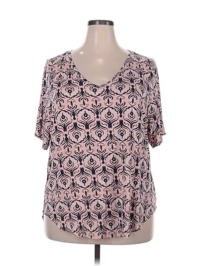 Pre-owned Lane Bryant Short Sleeve Blouse In Pink