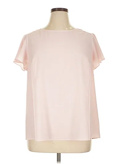 Pre-owned Lane Bryant Short Sleeve Blouse In Pink