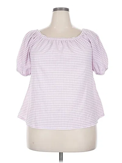 Pre-owned Lane Bryant Short Sleeve Blouse In Pink