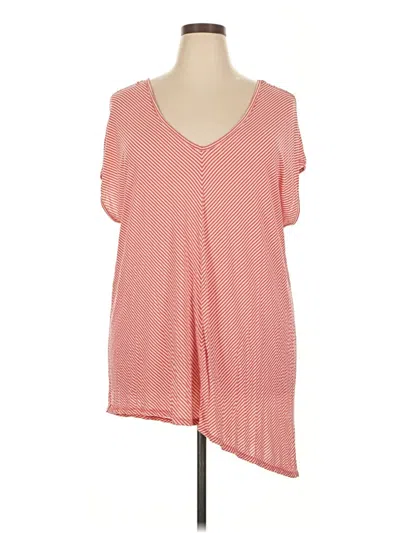 Pre-owned Lane Bryant Short Sleeve Blouse In Pink