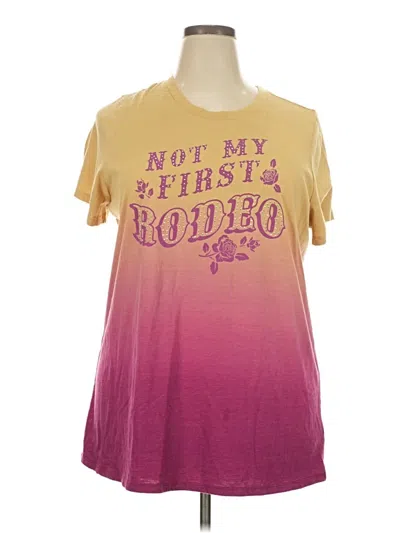 Pre-owned Lane Bryant Short Sleeve Blouse In Pink