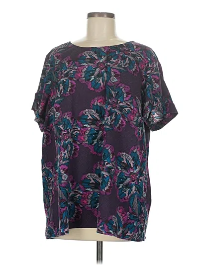 Pre-owned Lane Bryant Short Sleeve Blouse In Purple