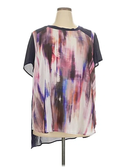 Pre-owned Lane Bryant Short Sleeve Blouse In Purple